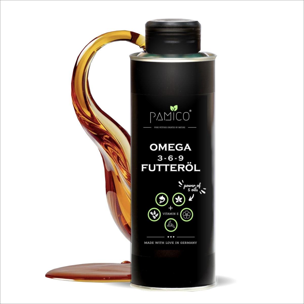 Premium Foderolie til Hunde – Naturlig Omega 3, 6 &amp; 9 til Hud, Pels og Velvære