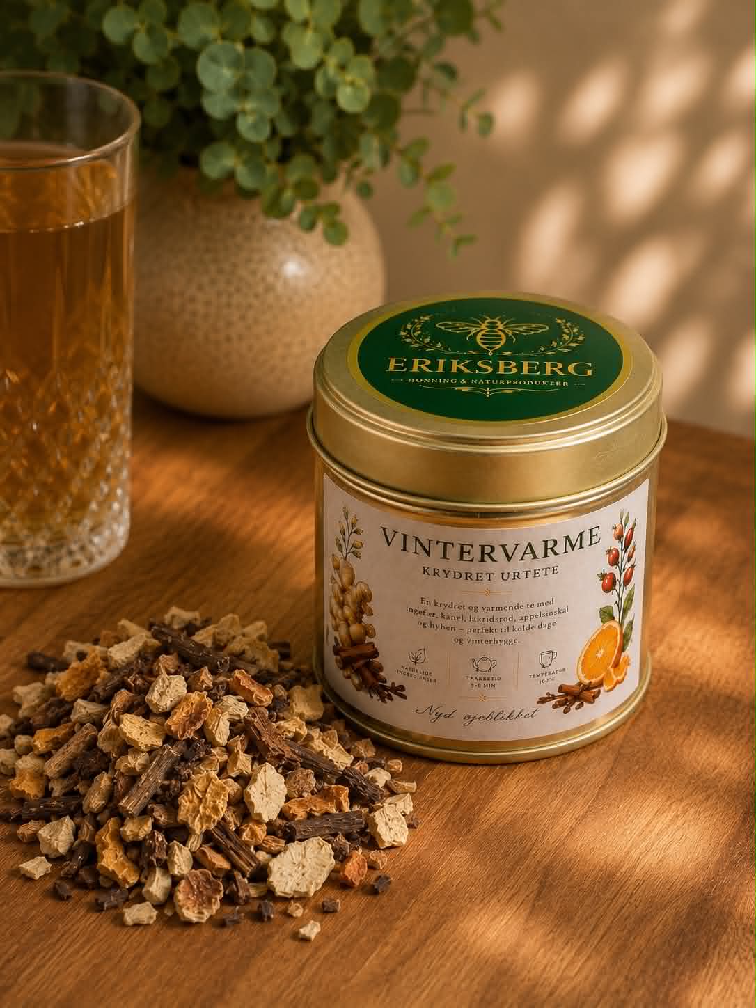 Vintervarme – Koffeinfri urtete med ingefær, appelsin og lakridsrod